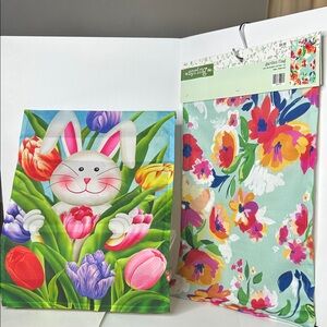 Bunny & Floral Garden Flags